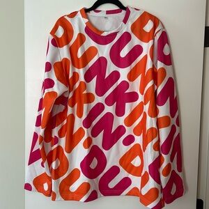 Dunkin’ - white, orange, and pink crewneck - 2XL